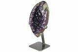 Amethyst Geode Section With Metal Stand - Uruguay #153596-4